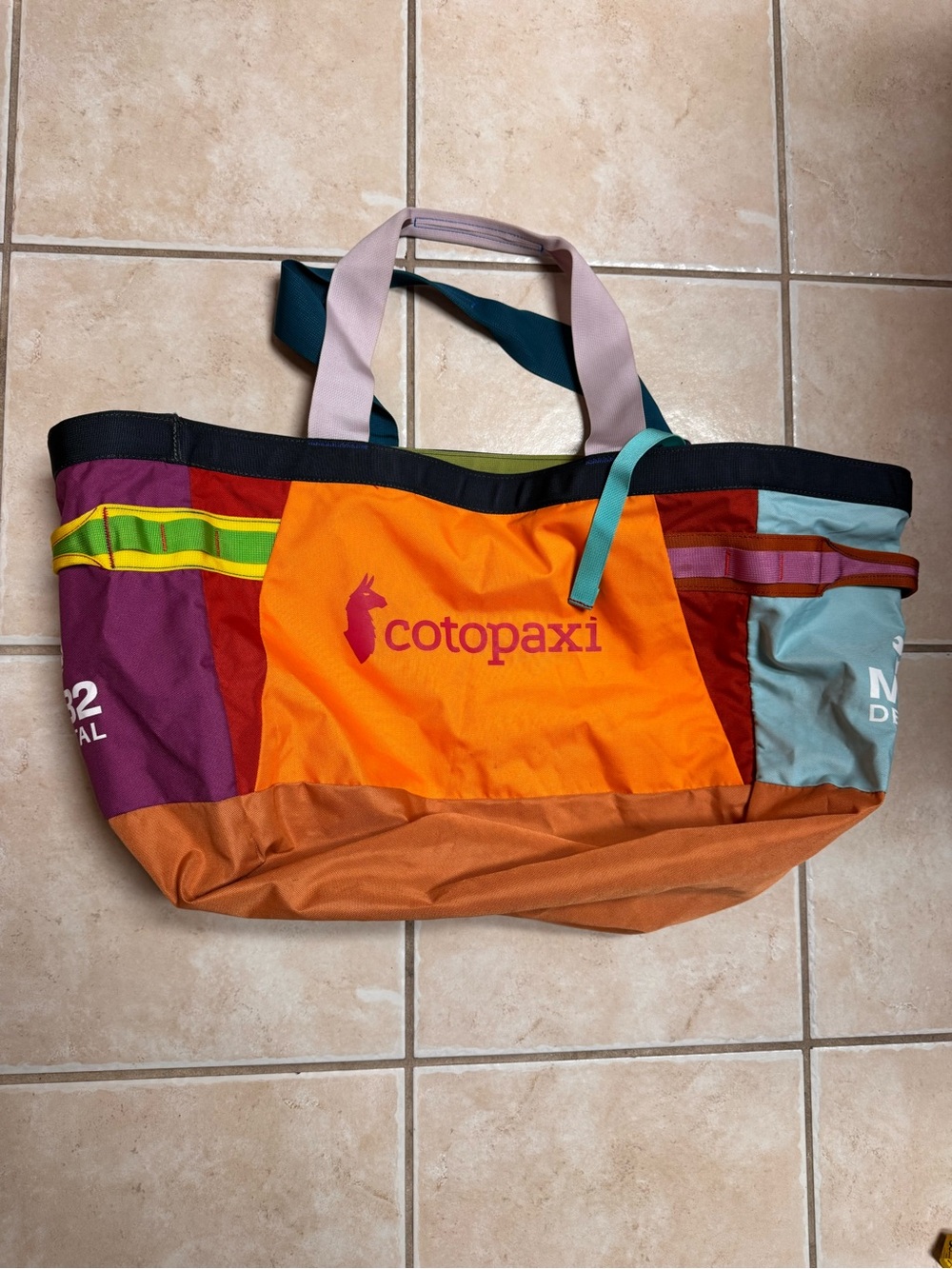 cotopaxi Multicolor Tote Bag with Orange Center and Rust Base - Picture 2 of 16